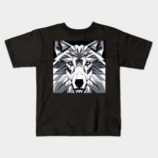 Pop Art Geometric Wolf Face Kids T-Shirt